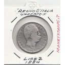 1884 Lire 2 Moneta Circolata Sigillato Umberto I